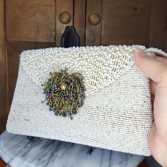 Vintage Heavy glass Bead Evening Bag - Picture 16 of 16